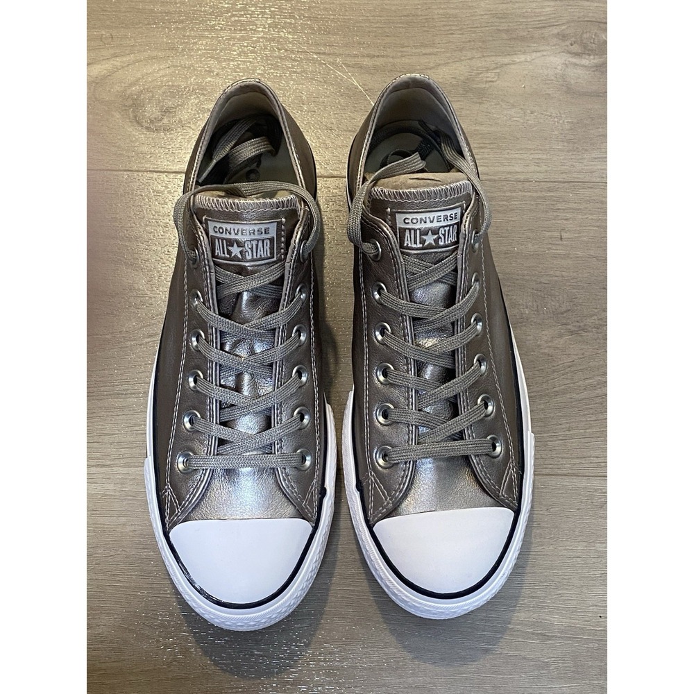 Converse Women's Chuck Taylor All Star Low Top Platform Sneakers Gold Metallic 9 - Picture 4 of 11